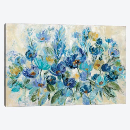 Scattered Blue Flowers Canvas Print #WAC8910} by Silvia Vassileva Art Print