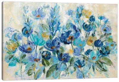 Scattered Blue Flowers Canvas Art Print - Silvia Vassileva