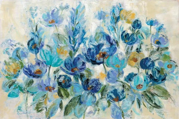 Silvia Vassileva: Scattered Blue Flowers by Silvia Vassileva