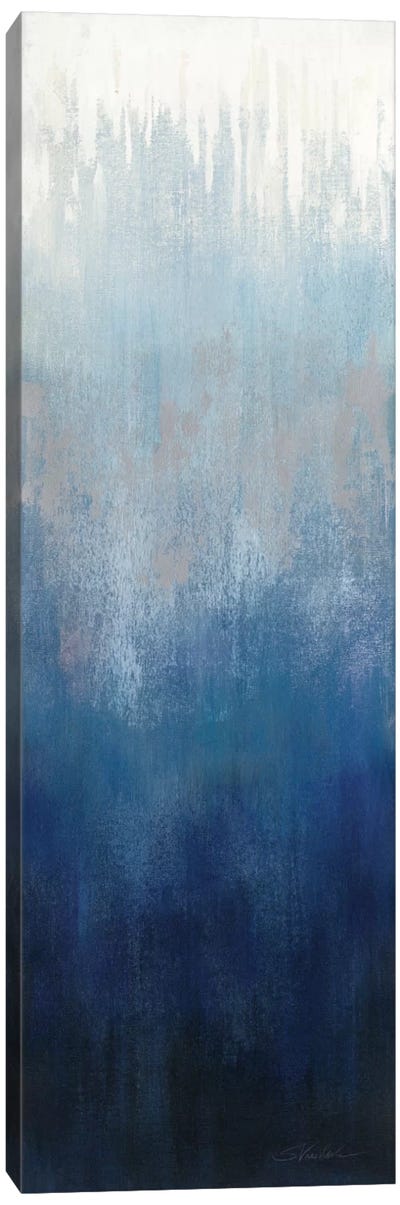 Silver Wave I Canvas Art Print - Blue Abstract Art