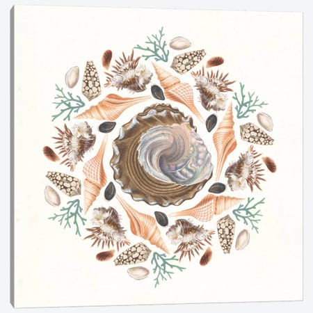 Ocean Mandala IV Canvas Print #WAC8935} by Wild Apple Portfolio Canvas Artwork
