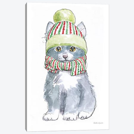 Christmas Kitties II Canvas Print #WAC8980} by Beth Grove Canvas Wall Art