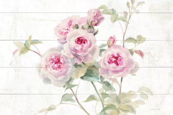 Danhui Nai: Sweet Roses On Wood by Danhui Nai