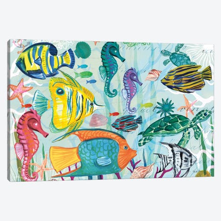 Tropical Underwater V Canvas Print #WAC8997} by Farida Zaman Canvas Wall Art