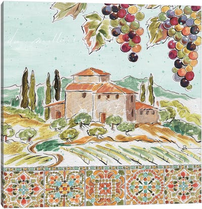 Tuscan Breeze II Canvas Art Print - Vineyard Art