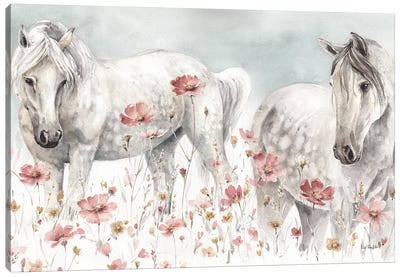 Wild Horses III Canvas Art Print - Flower Art