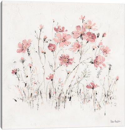 Wildflowers Pink II Canvas Art Print - Minimalist Flowers