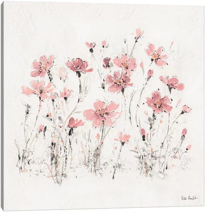 Wildflowers Pink III Canvas Art Print - Minimalist Flowers