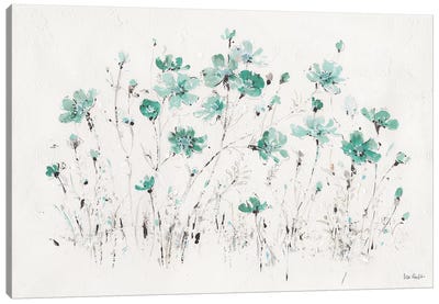 Wildflowers Turquoise I Canvas Art Print - Minimalist Flowers