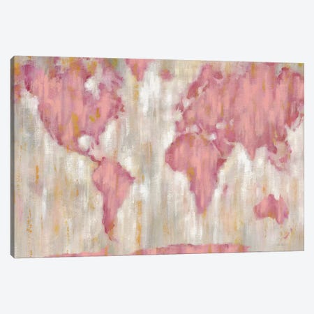 Blushing World Map Canvas Print #WAC9195} by Silvia Vassileva Canvas Print