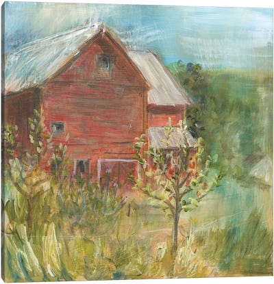 Barn Orchard Canvas Art Print - House Art