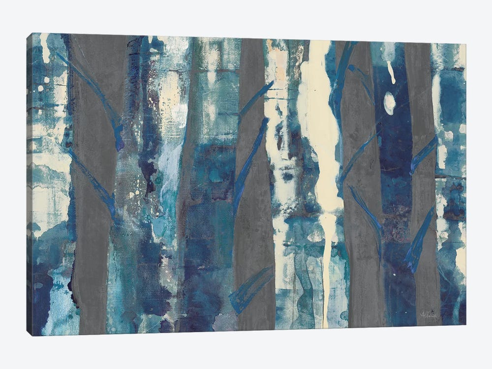 Deep Woods III, Indigo On Gray by Albena Hristova 1-piece Canvas Art Print