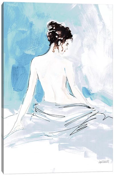 Nude I, Blue Canvas Art Print - Blue Nude Collection