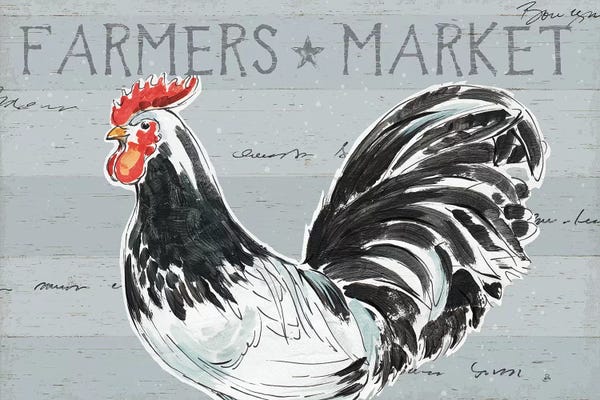 Modern Farmhouse Décor: Rooster's Call I, No Dots by Daphne Brissonnet