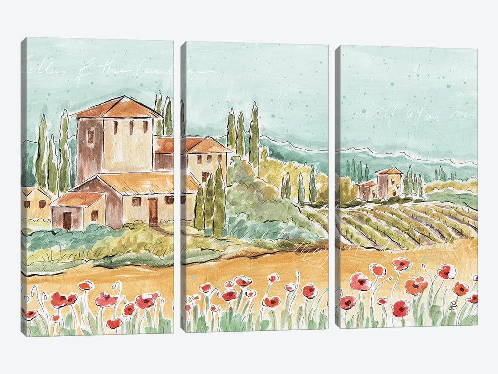 Tuscan Breeze I, No Grapes by Daphne Brissonnet 3-piece Canvas Art