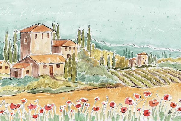 Vineyards: Tuscan Breeze I, No Grapes by Daphne Brissonnet