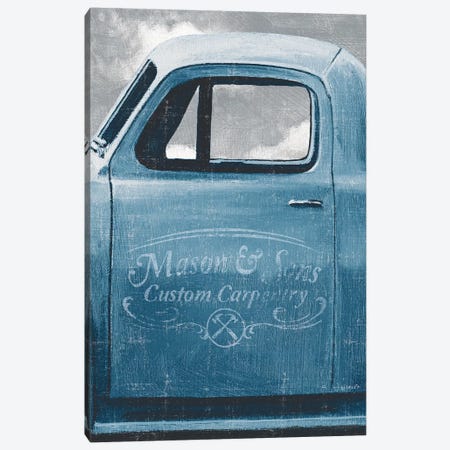 Let's Go For A Ride II, Vintage Blue Canvas Print #WAC9236} by James Wiens Canvas Artwork