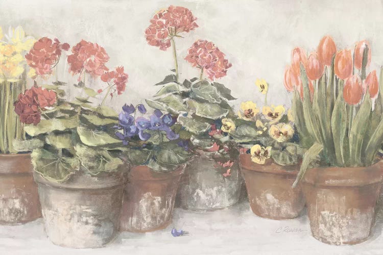 Spring In The Greenhouse Neutral by Carol Rowan canvas print
