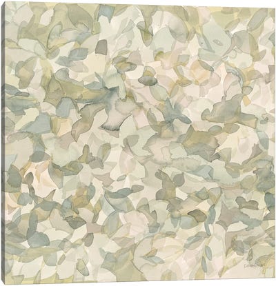 Leafy Abstract Circle II Blush Gray Canvas Art Print - Danhui Nai