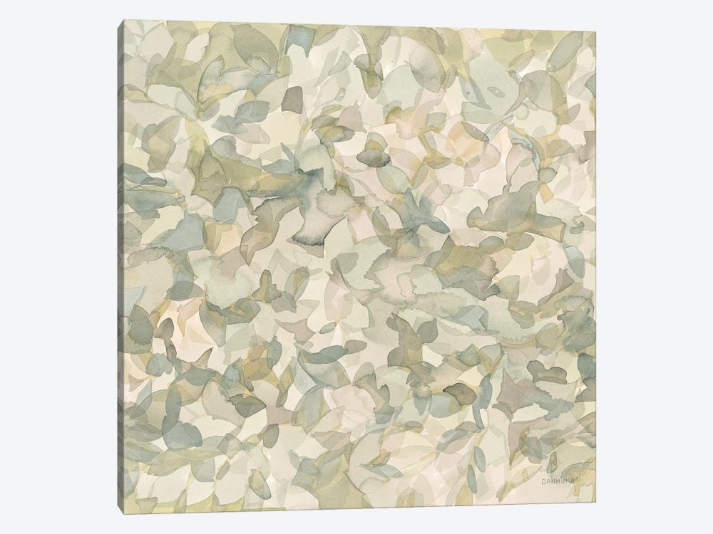 Leafy Abstract Circle II Blush Gray by Danhui Nai 1-piece Canvas Wall Art