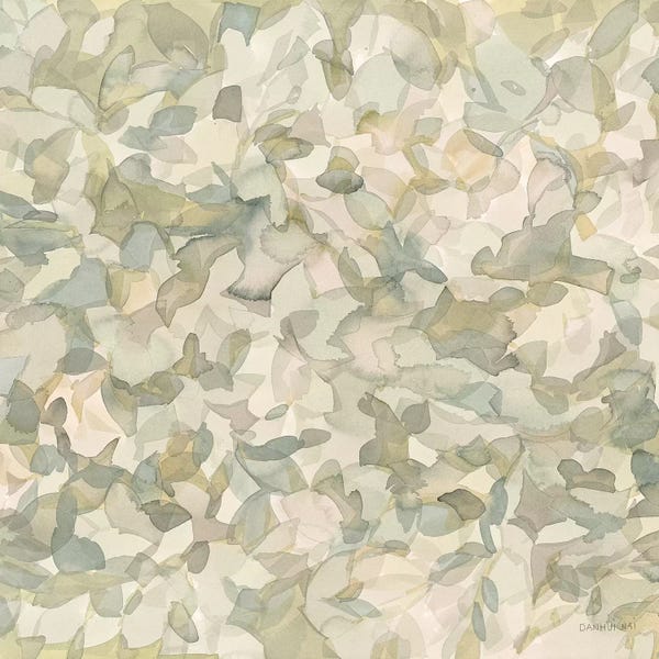 Danhui Nai: Leafy Abstract Circle II Blush Gray by Danhui Nai