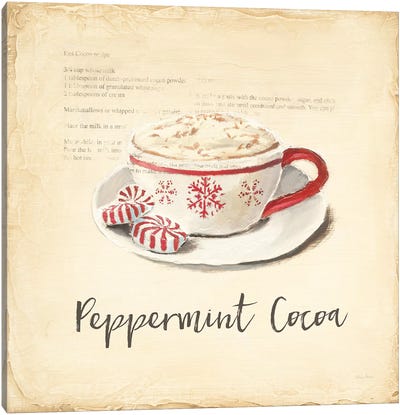 C'est Bon Bon Peppermint Canvas Art Print - Vintage Christmas Décor