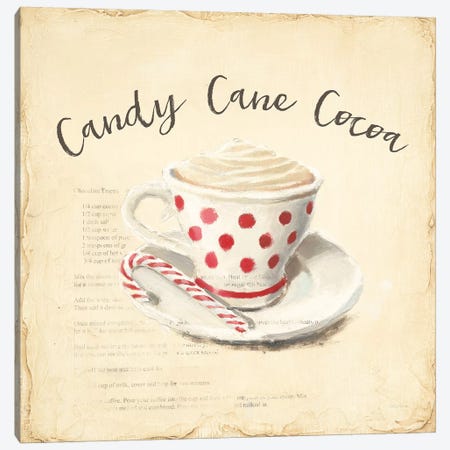Creme de Noel Candy Cane Canvas Print #WAC9314} by Emily Adams Canvas Print