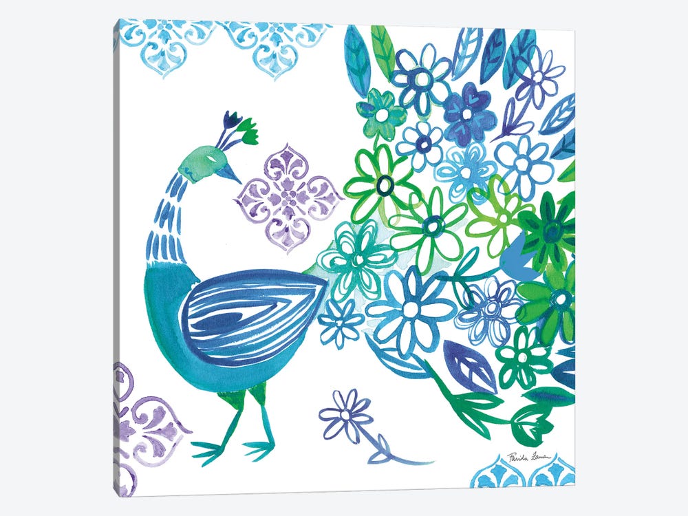 Jewel Peacocks I by Farida Zaman 1-piece Art Print