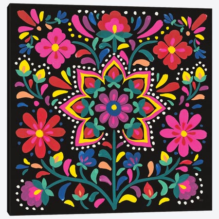 Floral Fiesta III Canvas Print #WAC9338} by Laura Marshall Canvas Wall Art