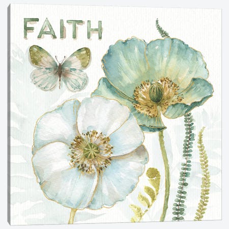 My Greenhouse Flowers Faith Canvas Print #WAC9357} by Lisa Audit Canvas Art Print