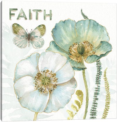 My Greenhouse Flowers Faith Canvas Art Print - Lisa Audit