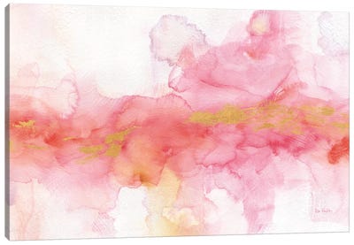 Rainbow Seeds Abstract Gold Canvas Art Print - Gold & Pink Art