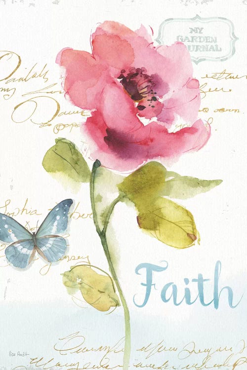 Rainbow Seeds Floral VI Faith by Lisa Audit wall art