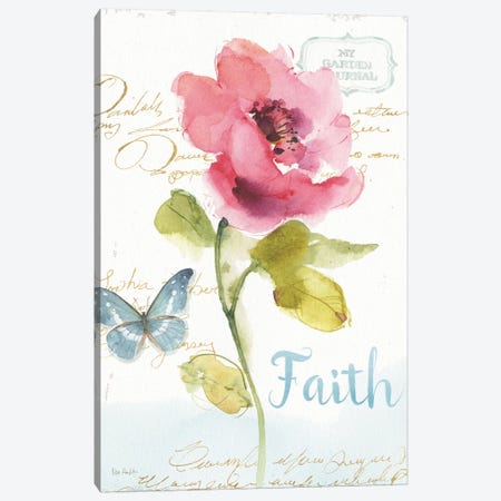 Rainbow Seeds Floral VI Faith Canvas Print #WAC9368} by Lisa Audit Art Print