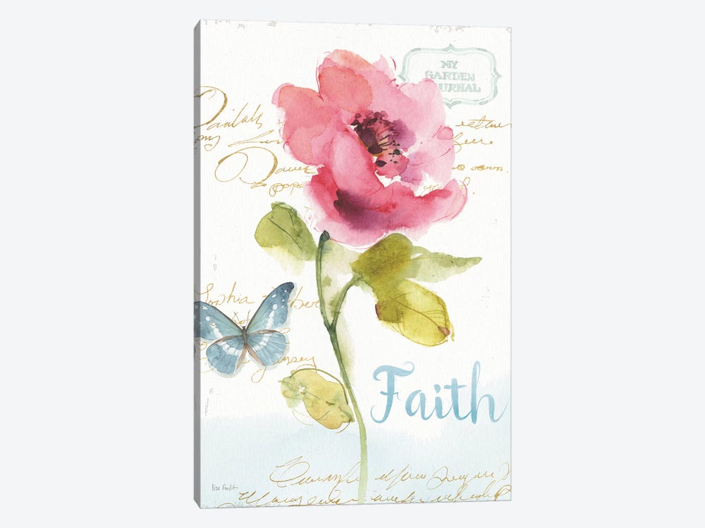 Rainbow Seeds Floral VI Faith 1-piece Art Print