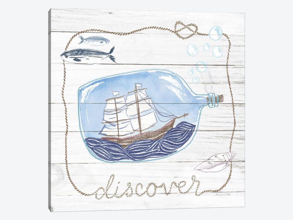 Ship In A Bottle Discover Shiplap 1-piece Canvas Wall Art
