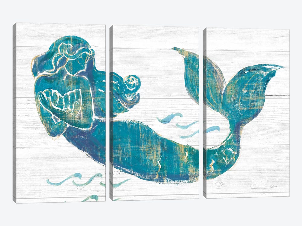 On The Waves II Light Plank by Sue Schlabach 3-piece Canvas Wall Art