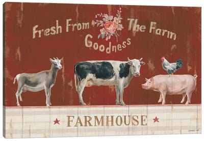 Farm Patchwork II Canvas Art Print - Pigs