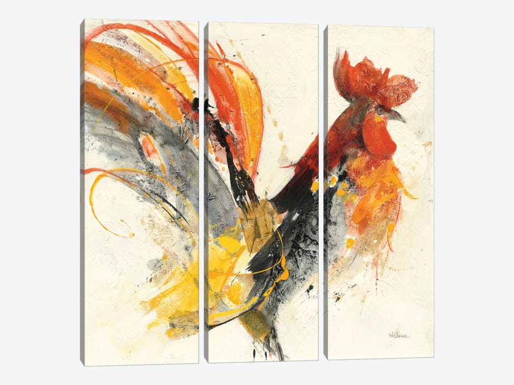 Festive Rooster I by Albena Hristova 3-piece Canvas Art
