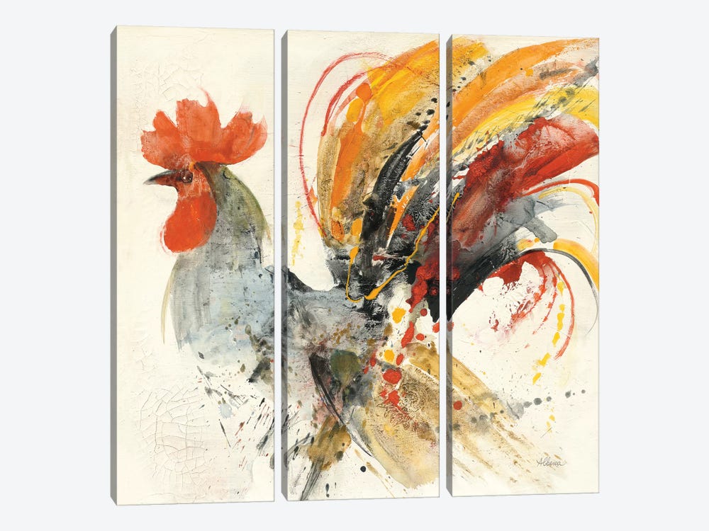 Festive Rooster II by Albena Hristova 3-piece Art Print