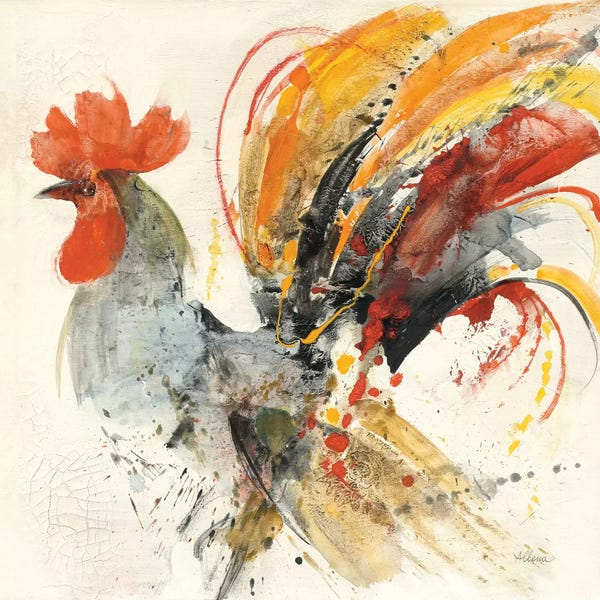 Chickens & Roosters: Festive Rooster II by Albena Hristova