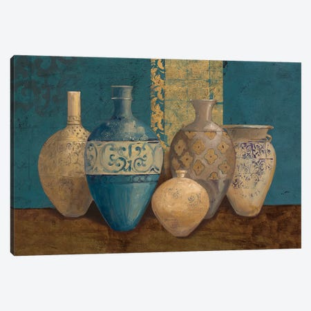 Aegean Vessels on Turquoise Canvas Print #WAC9456} by Avery Tillmon Canvas Art