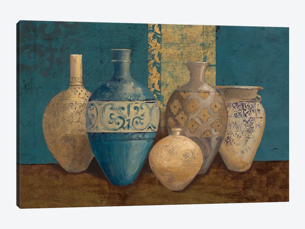 Aegean Vessels on Turquoise by Avery Tillmon 1-piece Canvas Print