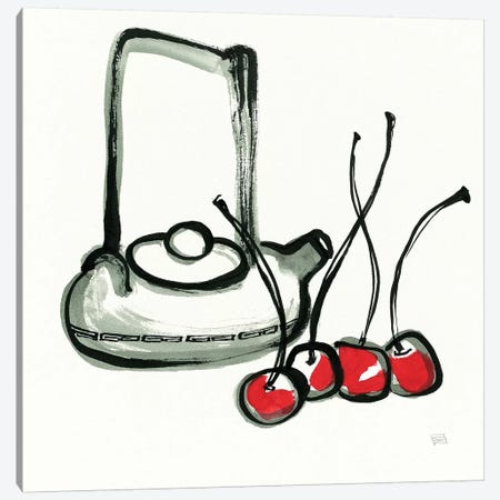Tea and Cherries Canvas Print #WAC9476} by Chris Paschke Canvas Wall Art