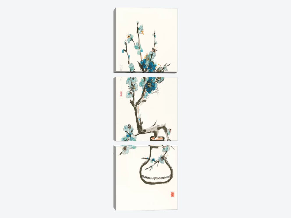 Blue Blossom by Chris Paschke 3-piece Canvas Art Print