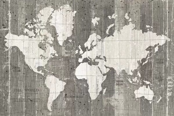 Industrial Office: Old World Map by Wild Apple Portfolio