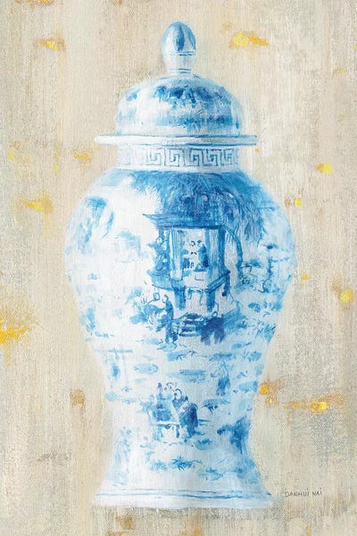 Pottery Still Life: Ginger Jar II Light Crop by Wild Apple Portfolio