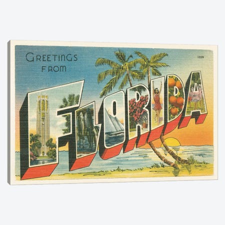 Greetings from Florida II Canvas Print #WAC9569} by Wild Apple Portfolio Canvas Art Print