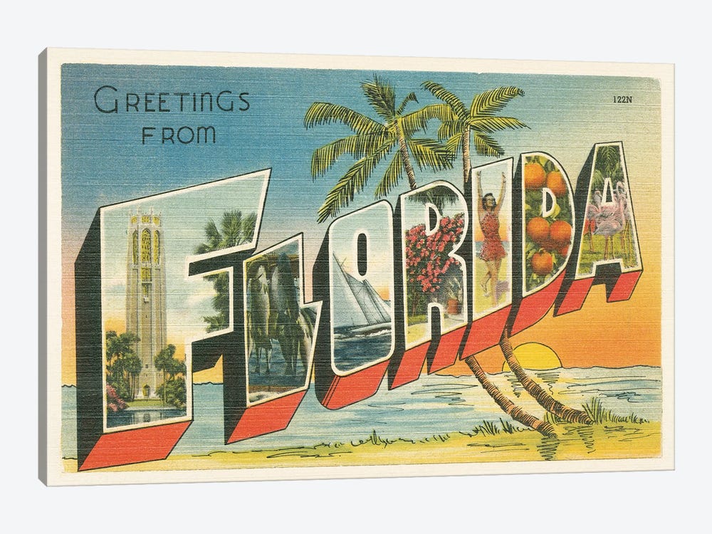 Greetings from Florida II 1-piece Canvas Art