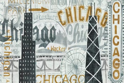 Hey Chicago Vintage by Michael Mullan framed wall art